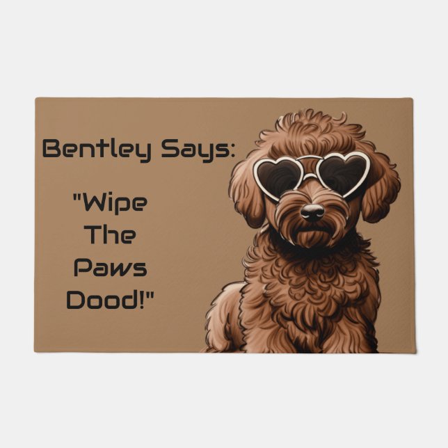 Funny Personalized Goldendoodle Doormat (Front)