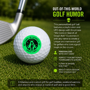 Funny Personalized Golf Gift UFO Alien Green Balls