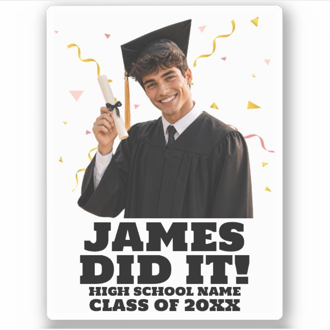Funny Personalized Graduation Party Custom Photo (Front)