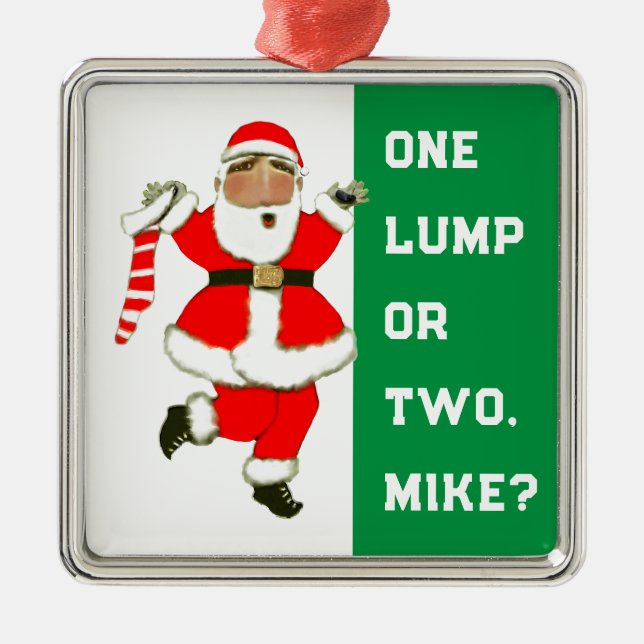 Funny Personalized Holiday Gift Metal Ornament (Front)