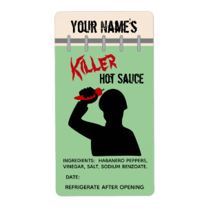 Funny Personalized Hot Sauce Labels Shower Killer