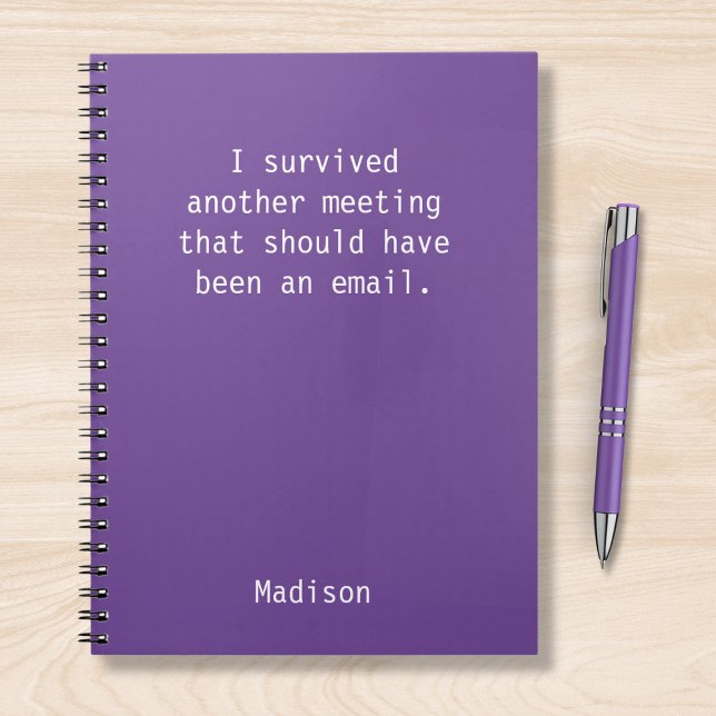 Funny Personalized I Survived Office Meeting Notebook (Creator Uploaded)