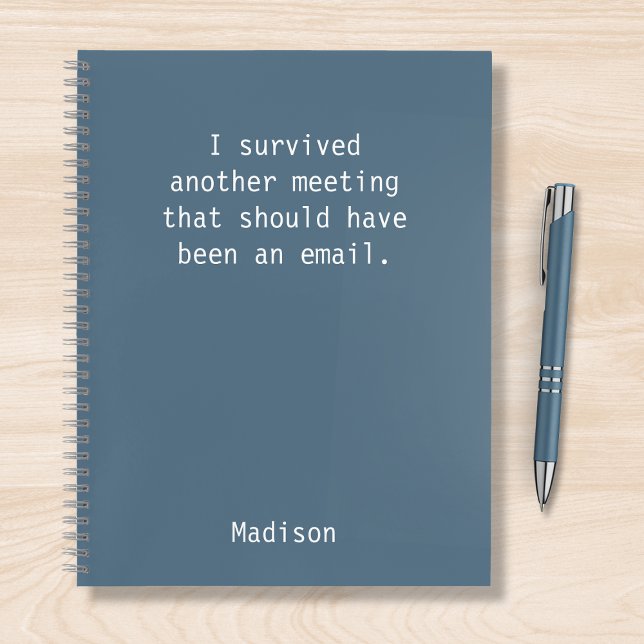 Funny Personalized I Survived Office Meeting Notebook (Creator Uploaded)
