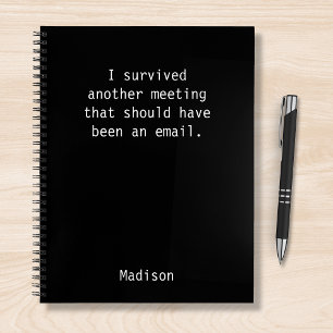 Funny Personalized I Survived Office Meeting Notebook