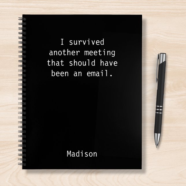 Funny Personalized I Survived Office Meeting Notebook (Creator Uploaded)