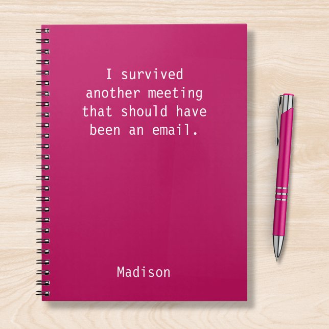 Funny Personalized I Survived Office Meeting Notebook (Creator Uploaded)