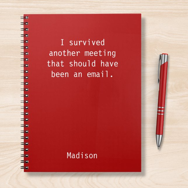 Funny Personalized I Survived Office Meeting Notebook (Creator Uploaded)