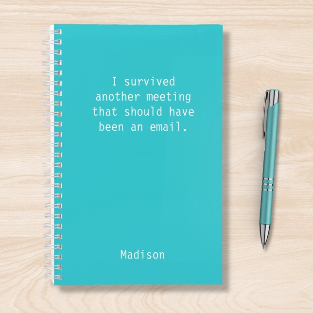 Funny Personalized I Survived Office Meeting Notebook (Creator Uploaded)