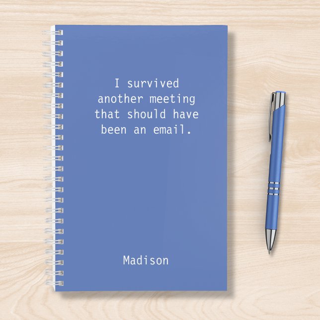 Funny Personalized I Survived Office Meeting Notebook (Creator Uploaded)