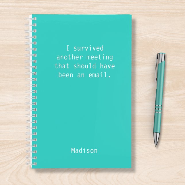 Funny Personalized I Survived Office Meeting Notebook (Creator Uploaded)