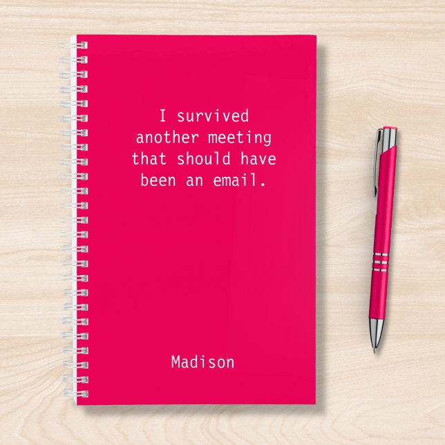 Funny Personalized I Survived Office Meeting Notebook (Creator Uploaded)