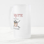 Funny Personalized Instant Pirate Girl  Frosted Glass Beer Mug (Front Left)