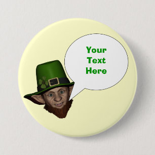 Funny personalized  Irish leprechaun 3 Inch Round Button