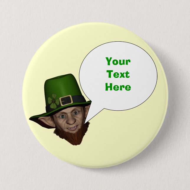 Funny personalized  Irish leprechaun 3 Inch Round Button (Front)