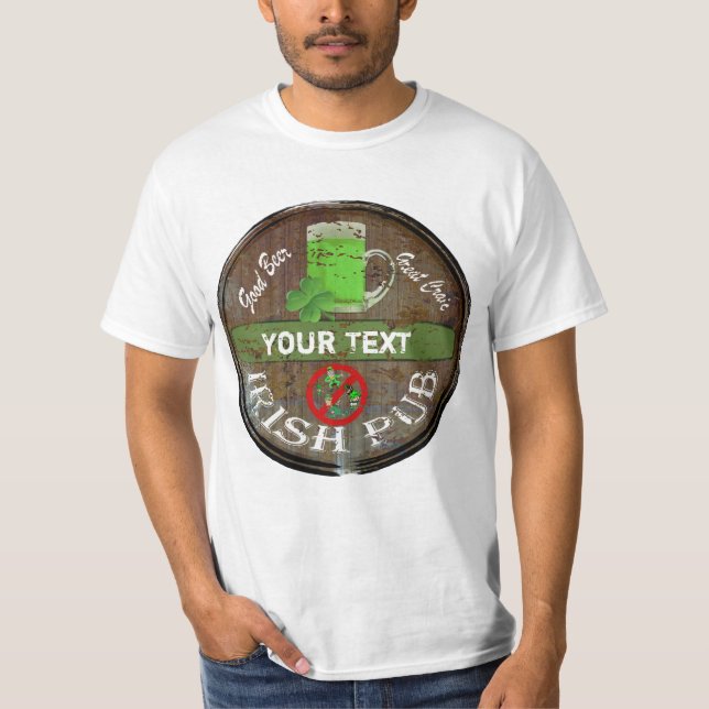 Funny Personalized Irish pub sign T-Shirt (Front)