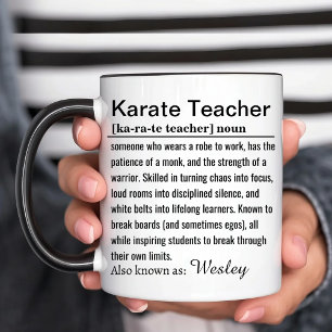 Funny Personalized Karate Teacher Definition Mug