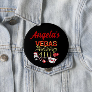 Funny Personalized Las Vegas Birthday Party Squad  4 Inch Round Button