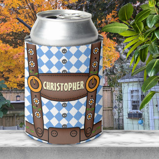 Funny Personalized Lederhosen Oktoberfest Can Cooler