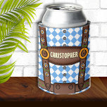 Funny Personalized Lederhosen Oktoberfest Can Cooler<br><div class="desc">Fun and festive Oktoberfest design</div>