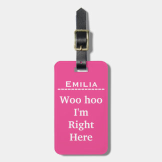 Funny Personalized Luggage Tag | Pink