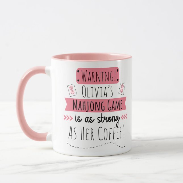 Funny Personalized Mahjong  Mug (Left)