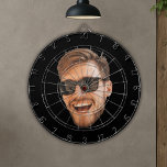 Funny Personalized Men's Face Photo Dartboard<br><div class="desc">Funny personalized face cut-out photo dart board. Use any mobile app or editing program to create the cut-out and upload a transparent png file. The background colour is editable by clicking the button to customize the design.</div>