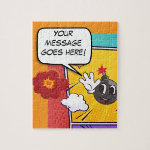Funny personalized message comic book  jigsaw puzzle