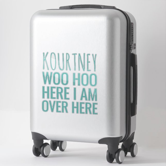 Funny Personalized Name Attention Teal Vinyl (Suitcase)