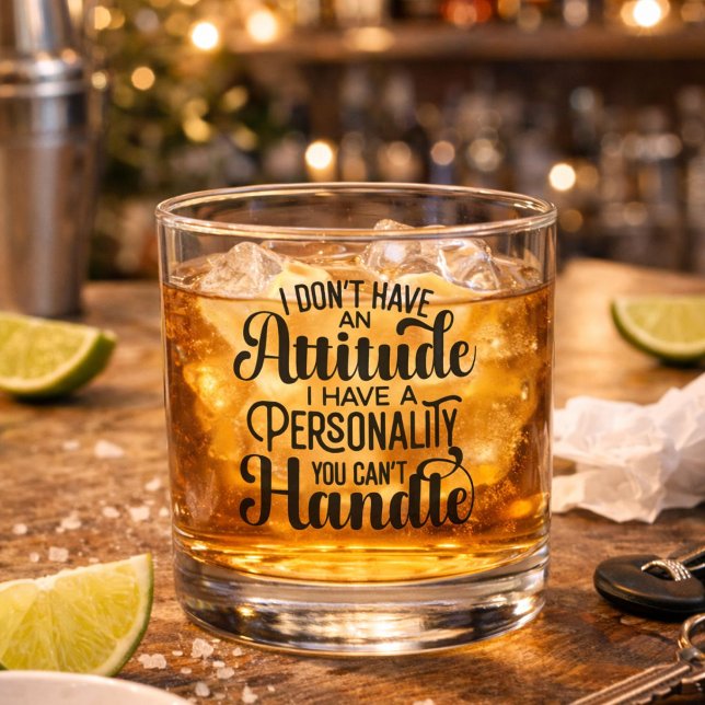 Funny Personalized Name Attitude Personality Whiskey Glass (Creator Uploaded)