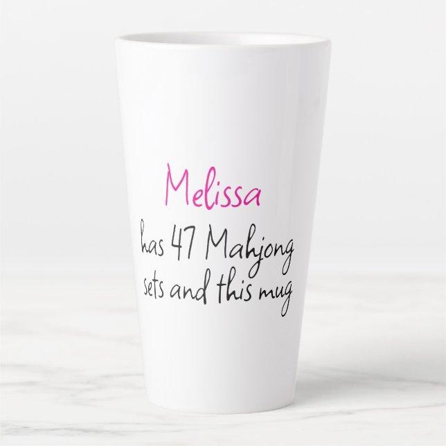 Funny Personalized Name Creative Mahjong  Latte Mug (Front)