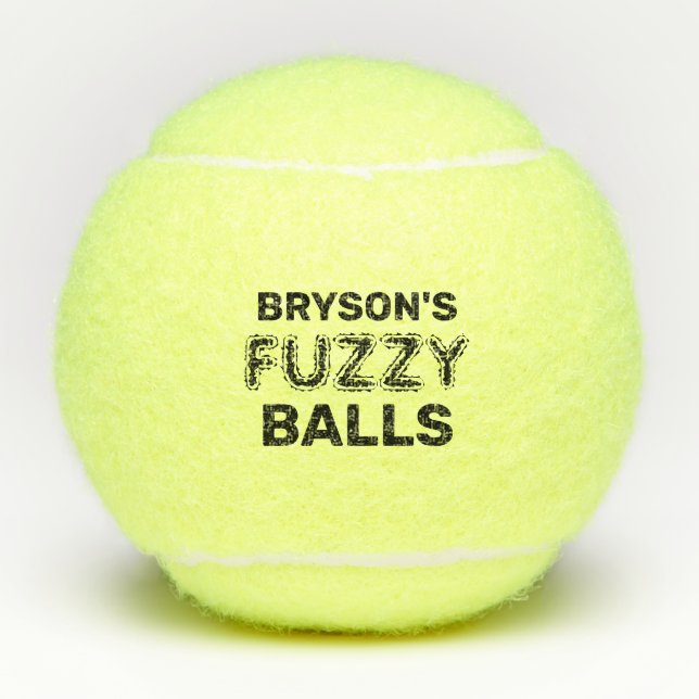 Funny Personalized Name Fuzzy Tennis Balls (Front)