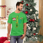 Funny Personalized Name Tag Christmas Tee<br><div class="desc">The perfect Christmas party shirt: complete with a personalized name tag,  tacky Christmas tie and a candy cane in the pocket!</div>