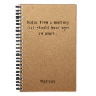 Funny Personalized Notes Office Meeting Notebook