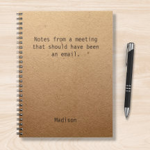 Funny Personalized Notes Office Meeting Notebook