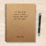Funny Personalized Notes Office Meeting Notebook<br><div class="desc">Funny Personalized Notes Office Meeting Notebook features the text "If the plan doesn't work,  change the plan not the goal" with your personalized name below on a gender neutral rustic craft paper background. Personalize by editing the text in the text box provided. Designed for you by ©Evco Studio www.zazzle.com/store/evcostudio</div>