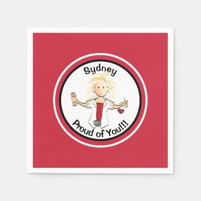 Funny Personalized Nurse Graduate Napkins (Front)