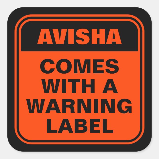 Funny personalized orange comes with warning label (Front)