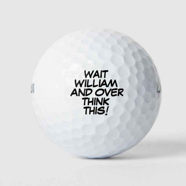 Funny Personalized Over Think Message Golf Balls (Front)