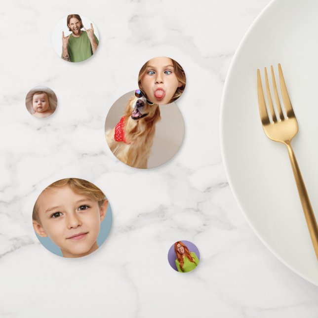 Funny Personalized Party Head Custom Photo 6 Face Confetti (Group)