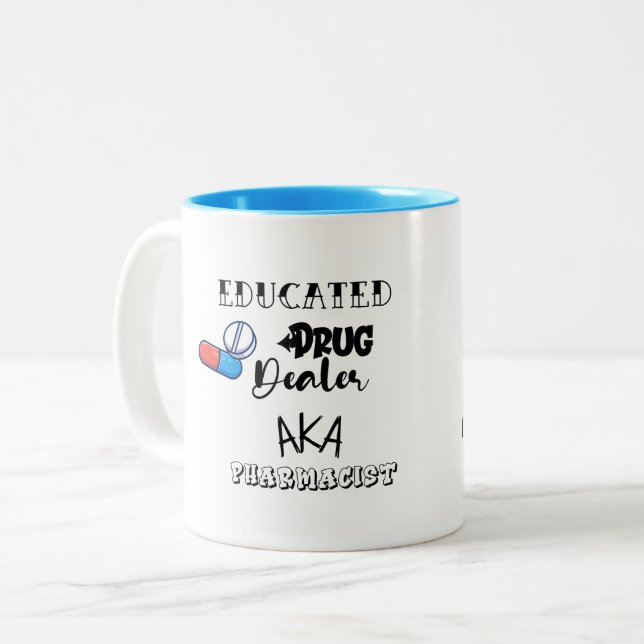 Funny Personalized Pharmacist gift Two-Tone Coffee Mug (Front Left)