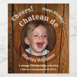 Funny Personalized Photo Birthday Wine Label