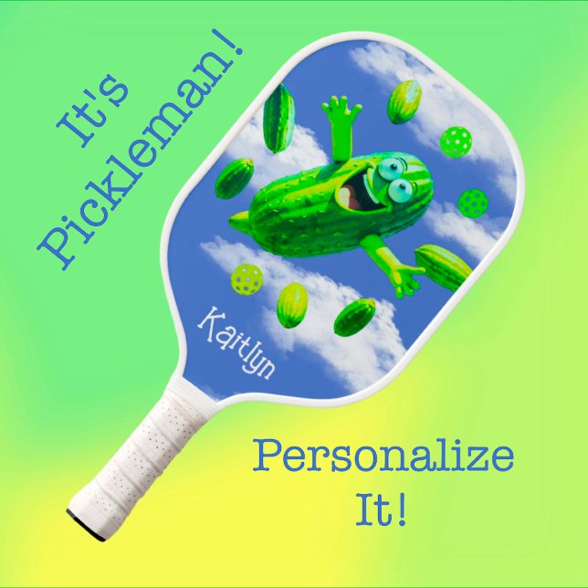Funny Personalized Pickleman Pickleball Paddle (Too cute!)