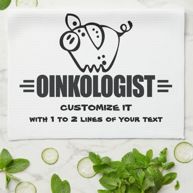 Funny Personalized Pig Kitchen Towel (Folded)