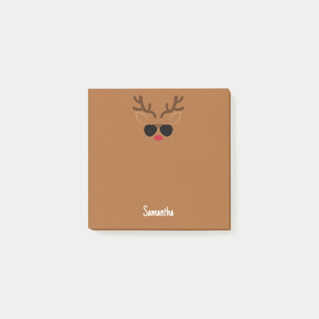 Funny Personalized Reindeer Sticky Notes (Front)