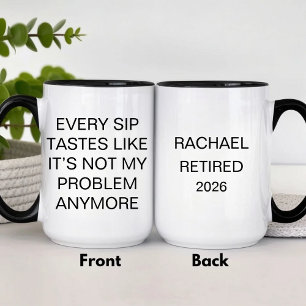 Funny Personalized Retirement Two-Tone Coffee Mug