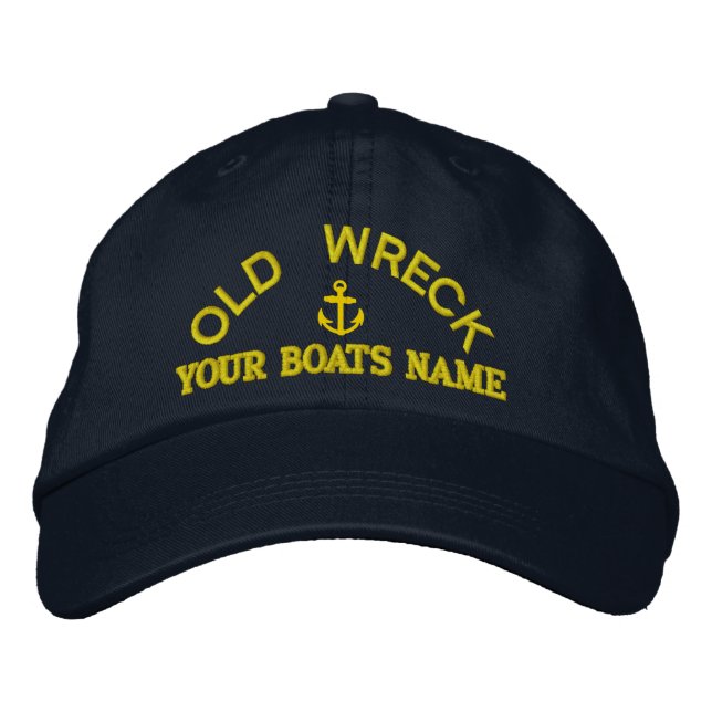 Funny personalized sailing captains yacht crew embroidered hat (Front)