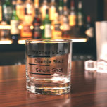 Funny Personalized Shot Pour  Whiskey Glass<br><div class="desc">This design may be personalized in the area provided by changing the photo and/or text. Or it can be customized by clicking Personalize this Template and then choosing the click to customize further option and delete or change the colour of the background, add text, change the text colour or style,...</div>