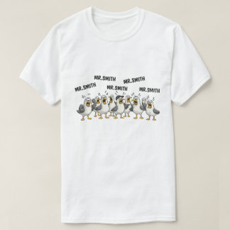 Funny Personalized Teacher Name Silly Goose Gift T-Shirt