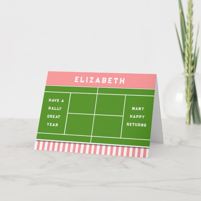 funny personalized tennis birthday card (Front)
