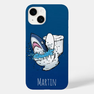 Funny Personalized Toilet Shark Case-Mate iPhone 14 Case